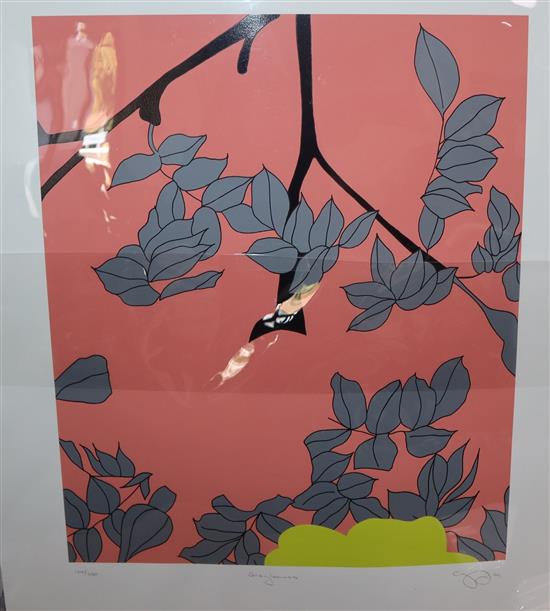 Gary Hume (b.1962), limited edition print, Grey leaves, signed and dated 04, 124/250, 71 x 58cm, unframed